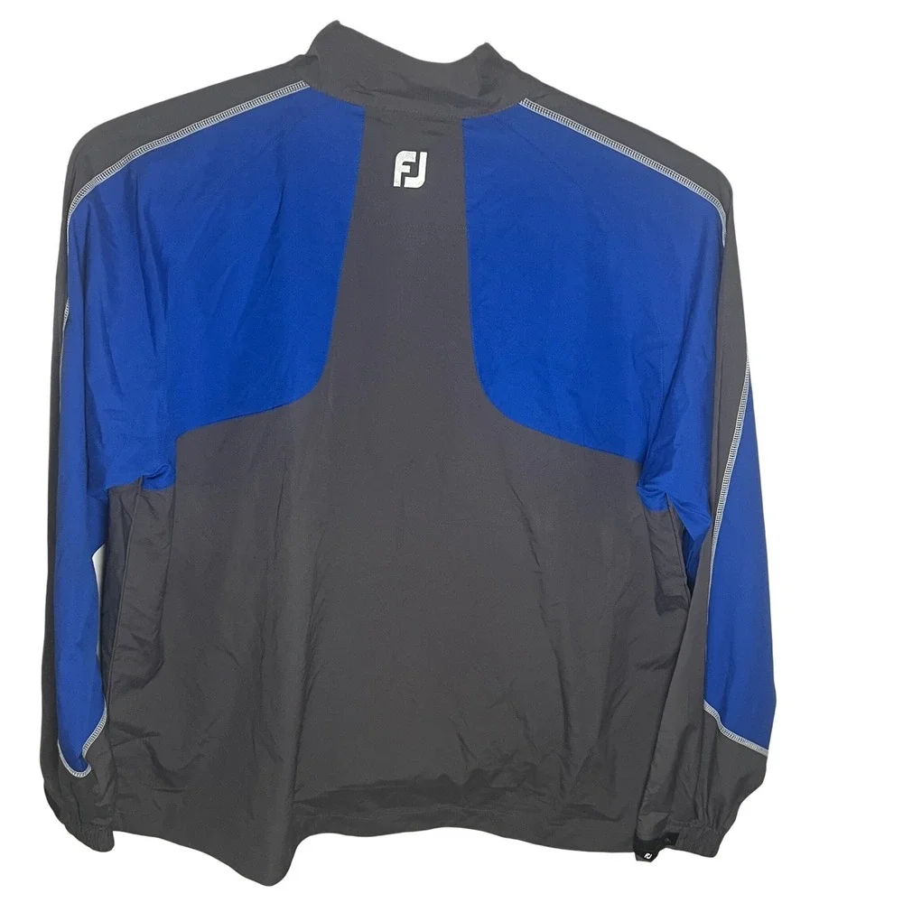 FootJoy Mens 2XL Sport Windshirt Charcoal Grey Blue 1/4 Zip Golf Windbreaker